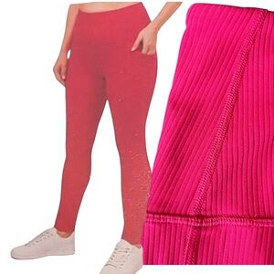 NEW Tuff Veda Ribbed Leggings Red